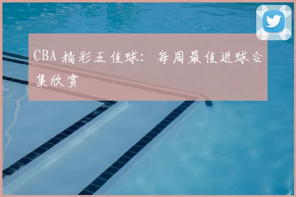 CBA 精彩五佳球:每周最佳进球合集欣赏